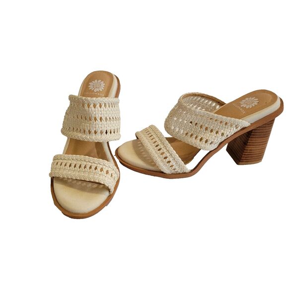 Women's Shoes Yellow Box Cailee White Block Heel Size 8 - 3" heel - Picture 1 of 7